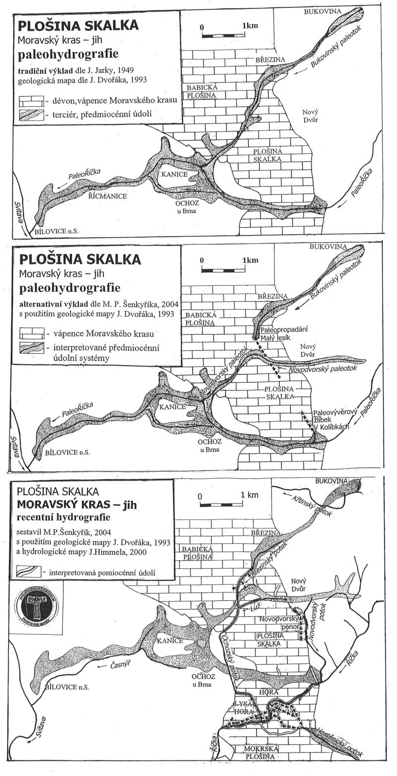 Plošina Skalka - hydrografie a paleohydrografie. Autor: Marek P. Šenkyřík